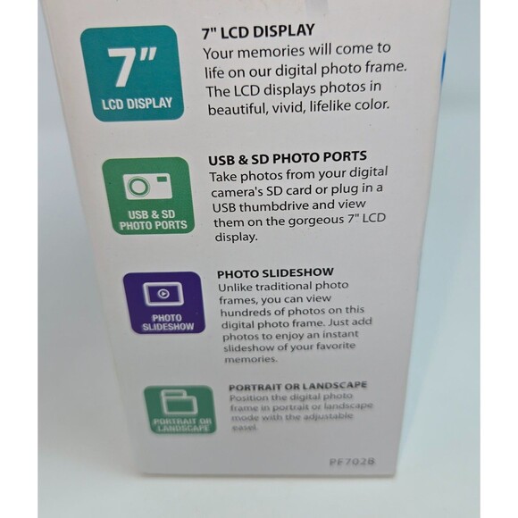 GPX 7" Digital Photo Frame TFT LCD Clock Calendar SD Card and USB with Box Guide - Picture 16 of 16